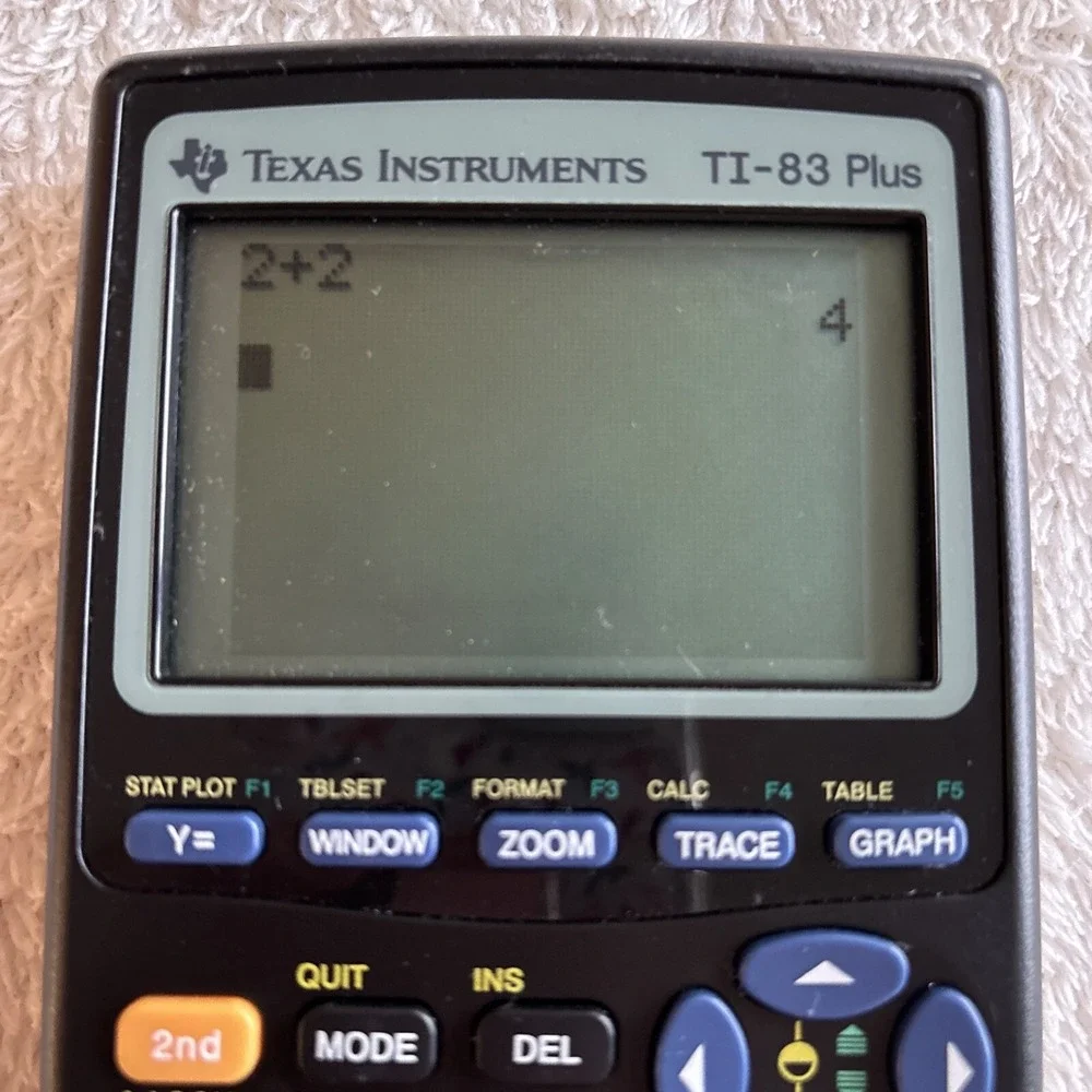 Texas Instruments TI 83 Plus Graphing‎ Calculator Black With Cover Working
